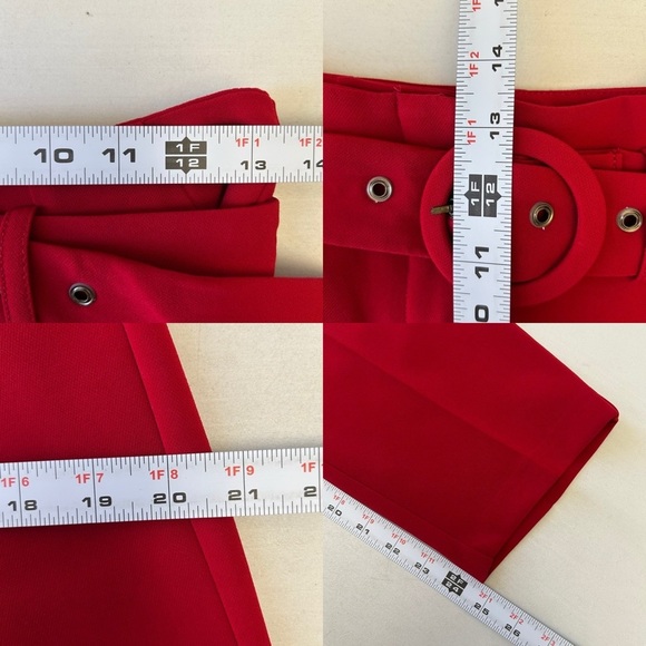 Topshop High Waisted Ayla Red Trouser Pants Ankle Cropped Size 4 - Picture 9 of 14